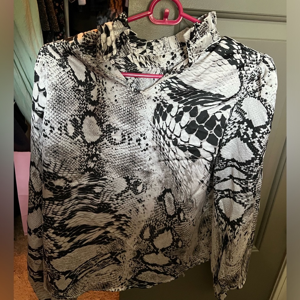 Long sleeve satin blouse